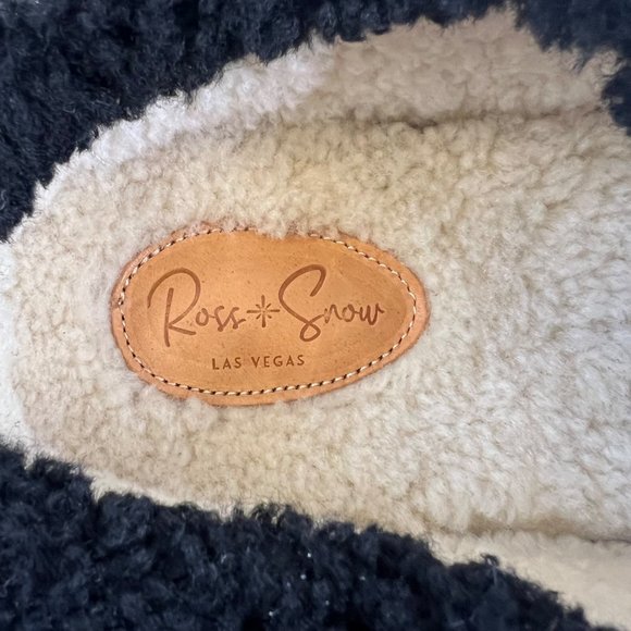 New Ross and Snow Black Shearling Puff Scuff Mens Size 14 Made in Italy Luxury - Picture 8 of 8